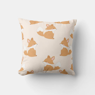 Sitting Fox Charm Throw Pillow
