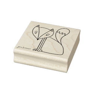 Sitting Fox Rubber Stamp