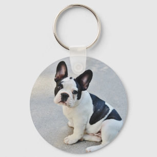 sitting french bulldog keychain