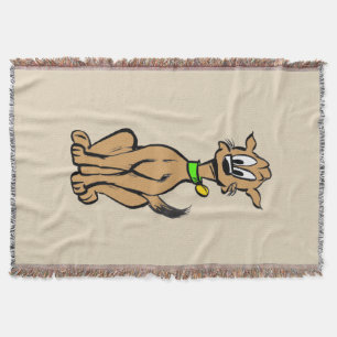 Sitting Happy Dog Throw Blanket