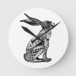 Sitting Hare Round Clock