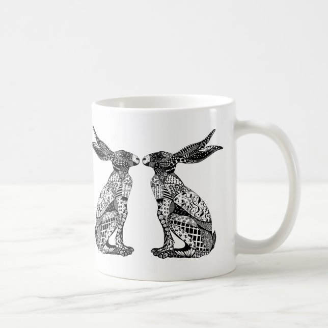 Sitting Hares Coffee Mug (Right)