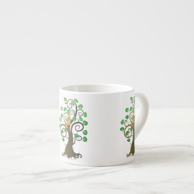Sitting in Tree Espresso Cup (Front Right)