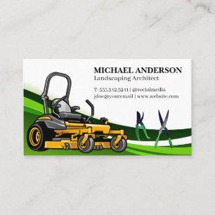 Sitting Lawn Mower   Gardening Tools Business Card