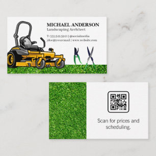 Sitting Lawn Mower   Hedge Trimmers   Grass Business Card