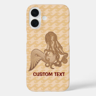 Sitting Mermaid Beige iPhone 16 Case