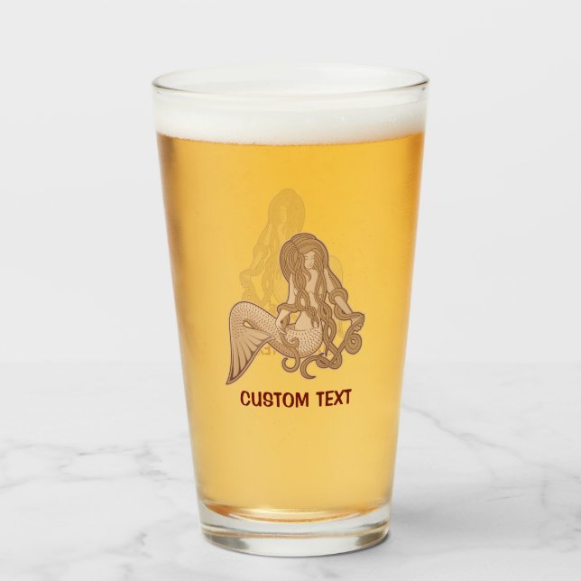Sitting Mermaid Beige Glass (Front Filled)