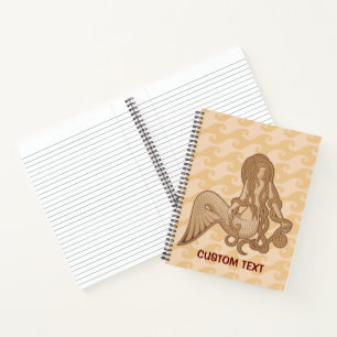 Sitting Mermaid Beige Notebook