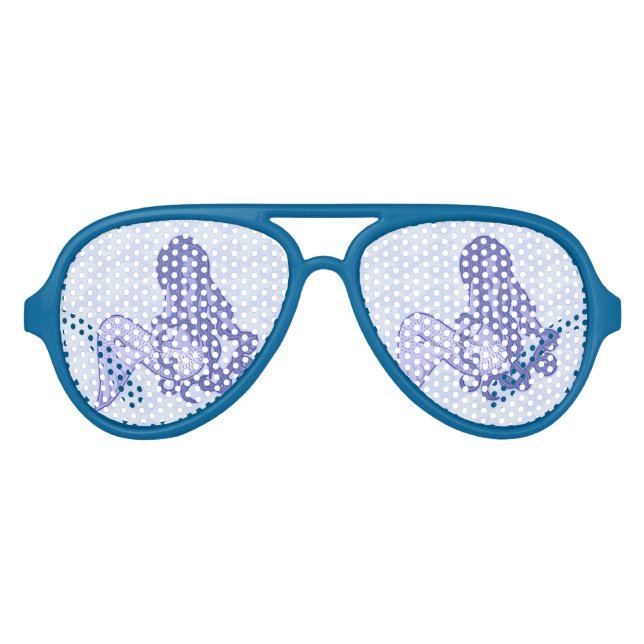 Sitting Mermaid Blue Aviator Sunglasses (Front)