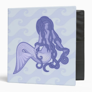 Sitting Mermaid Blue Binder