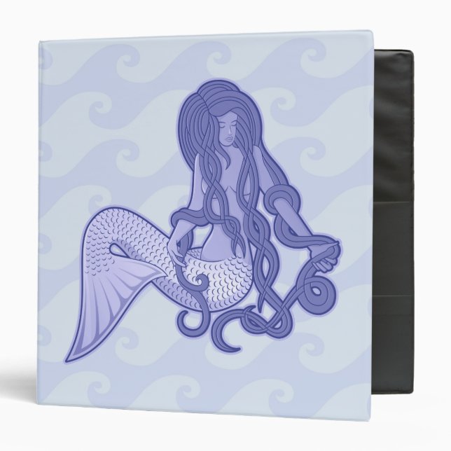 Sitting Mermaid Blue Binder (Front/Inside)