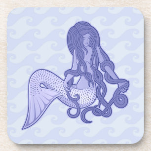Sitting Mermaid Blue Coaster