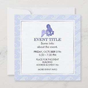Sitting Mermaid Blue Invitation