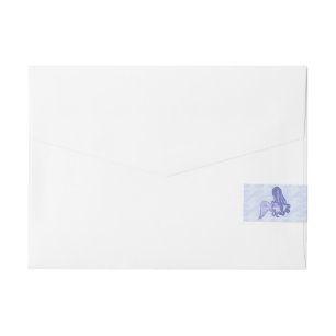 Sitting Mermaid Blue Wraparound Address Label