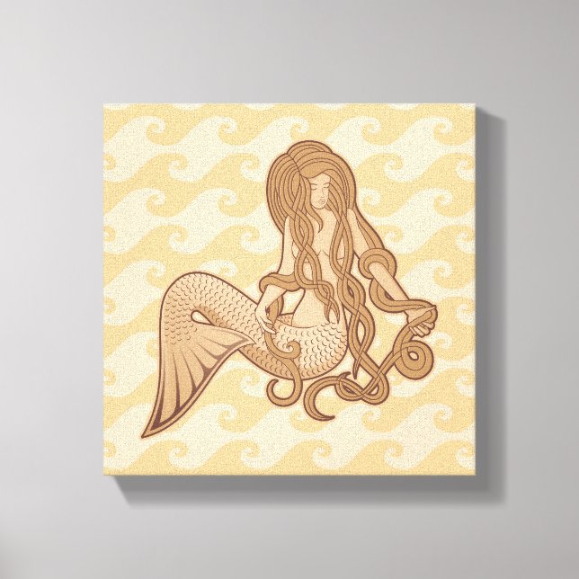 Sitting Mermaid Canvas Print (Front)
