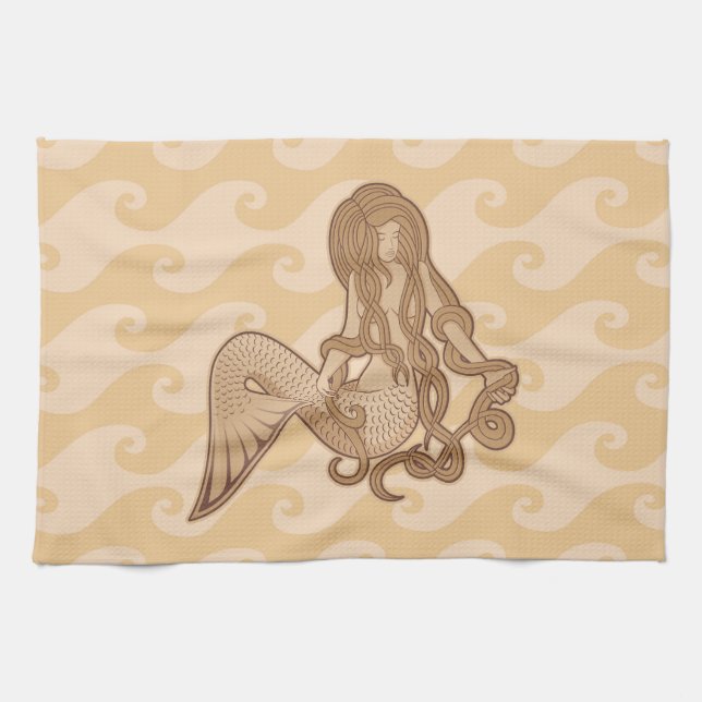 Sitting Mermaid Kitchen Towel (Horizontal)