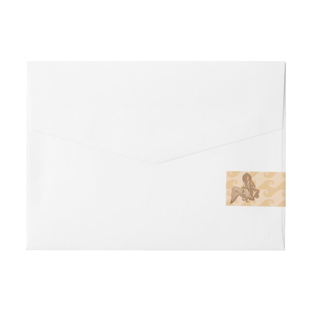 Sitting Mermaid Wraparound Address Label (Back)