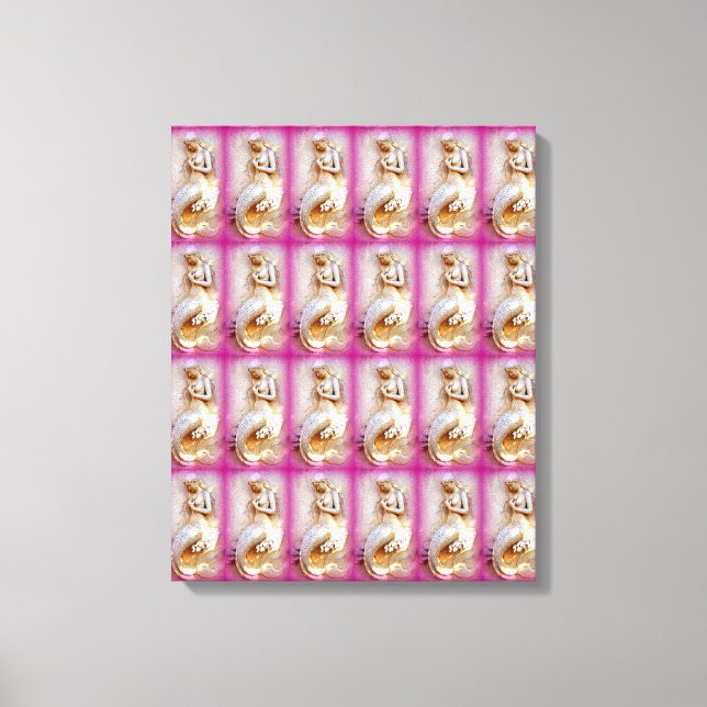 sitting mermaids lavender wrapped canvas (Front)