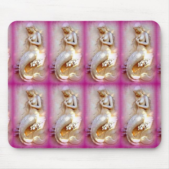 sitting mermaids pink mousepad (Front)