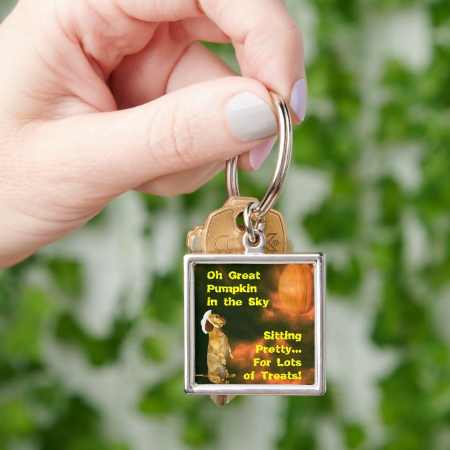 Sitting Pretty For Lots of Treats Halloween Keychain (Hand)