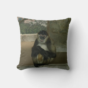 Sitting Pretty Monkey Throw Pillow