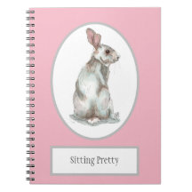 'Sitting Pretty' Rabbit Spiral Notebook
