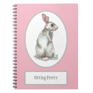 'Sitting Pretty' Rabbit Spiral Notebook