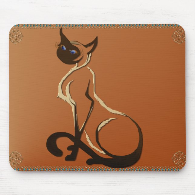 Sitting Pretty Siamese Cat Mousepad (Front)