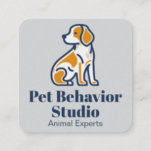 Sitting Puppy Illustration   Dog Trainer Square Business Card