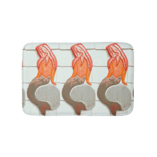 sitting redhead  mermaids bath mat