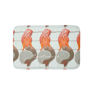 Sitting redheaded  mermaids Thunder_Cove Bath Mat