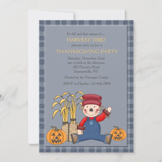 Sitting Scarecrow Invitation (Front)