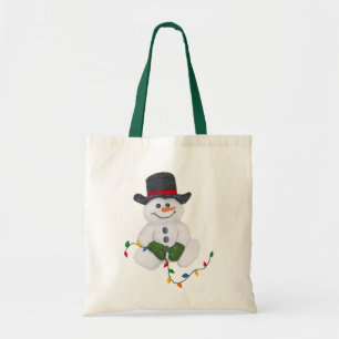 Sitting Snowman Tote Bag