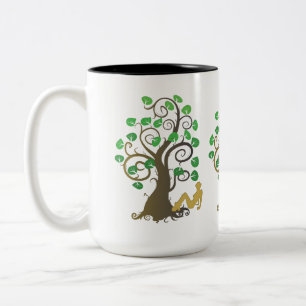 Sitting Under the Tree Two-Tone Coffee Mug