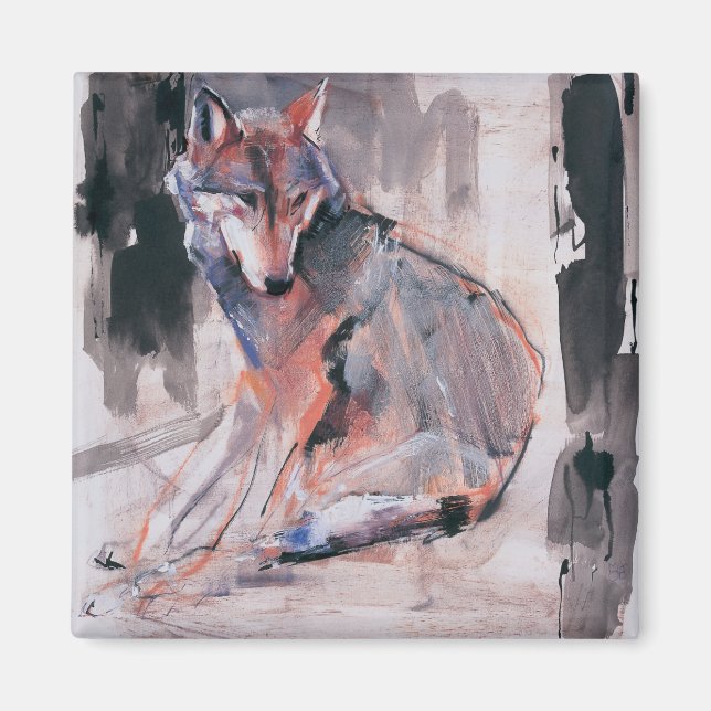 Sitting Wolf 2000 Magnet (Front)