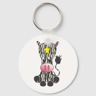 Sitting Zebra Keychain