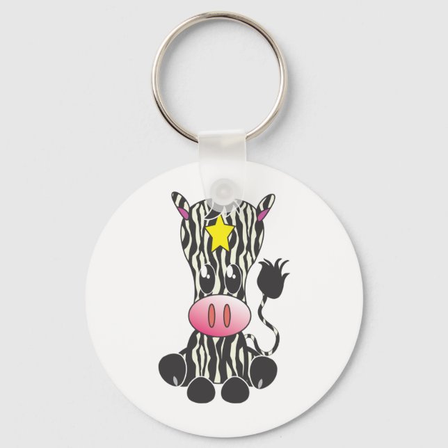 Sitting Zebra Keychain (Front)