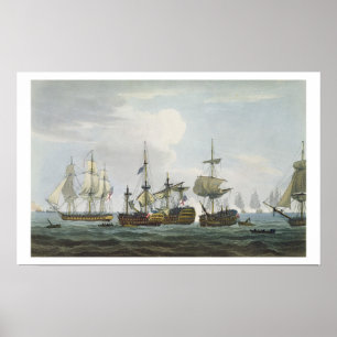 Situation of HMS Temeraire at The Battle of Trafal Poster
