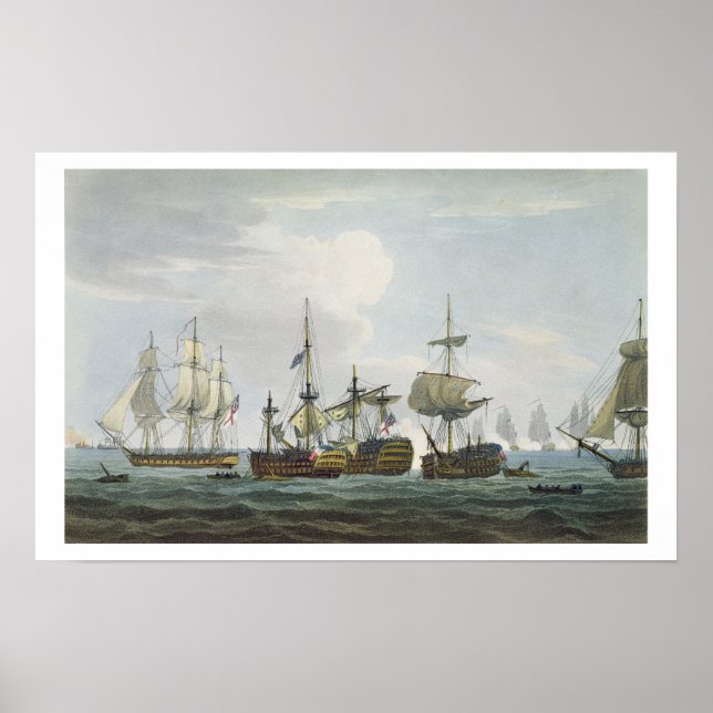 Situation of HMS Temeraire at The Battle of Trafal Poster (Front)