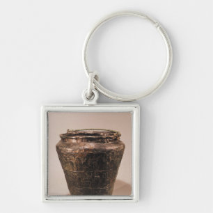 Situla with three repousse decorative bands keychain