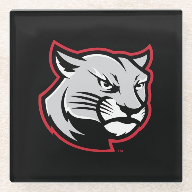 SIUE Cougars Glass Coaster (Front)