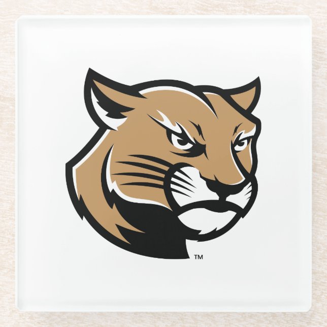 SIUE Cougars Glass Coaster (Front)