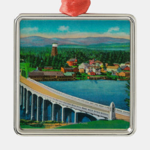 Siuslaw River Bridge in Florence, Oregon Metal Ornament