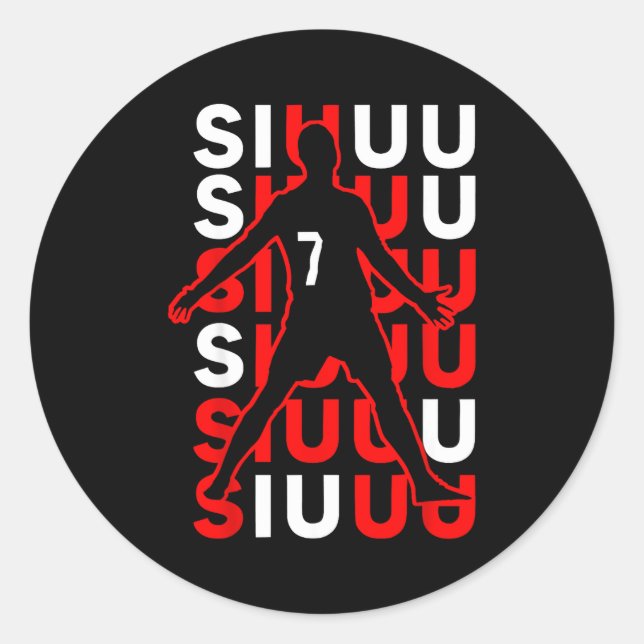 Siuuuu Funny Soccer Present For Soccer Lovers Fan  Classic Round Sticker (Front)