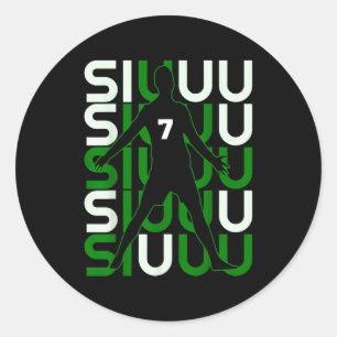 Siuuuu Funny Soccer Present For Soccer Lovers Fan  Classic Round Sticker