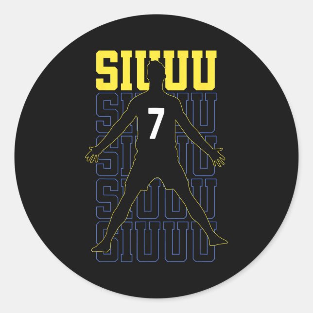 Siuuuu Funny Soccer Present For Soccer Lovers Fan  Classic Round Sticker (Front)