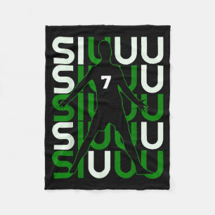 Siuuuu Funny Soccer Present For Soccer Lovers Fan  Fleece Blanket
