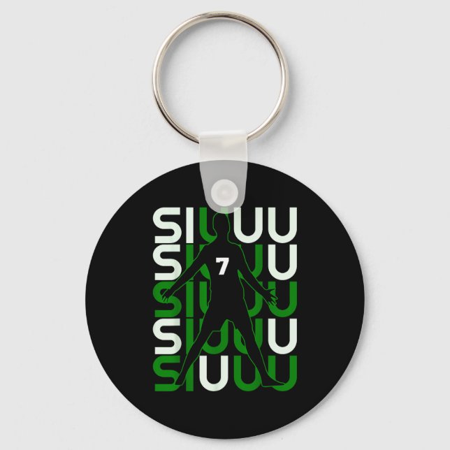 Siuuuu Funny Soccer Present For Soccer Lovers Fan  Keychain (Front)