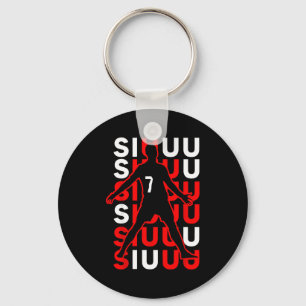 Siuuuu Funny Soccer Present For Soccer Lovers Fan  Keychain