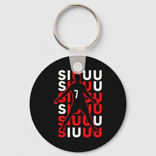 Siuuuu Funny Soccer Present For Soccer Lovers Fan  Keychain (Front)